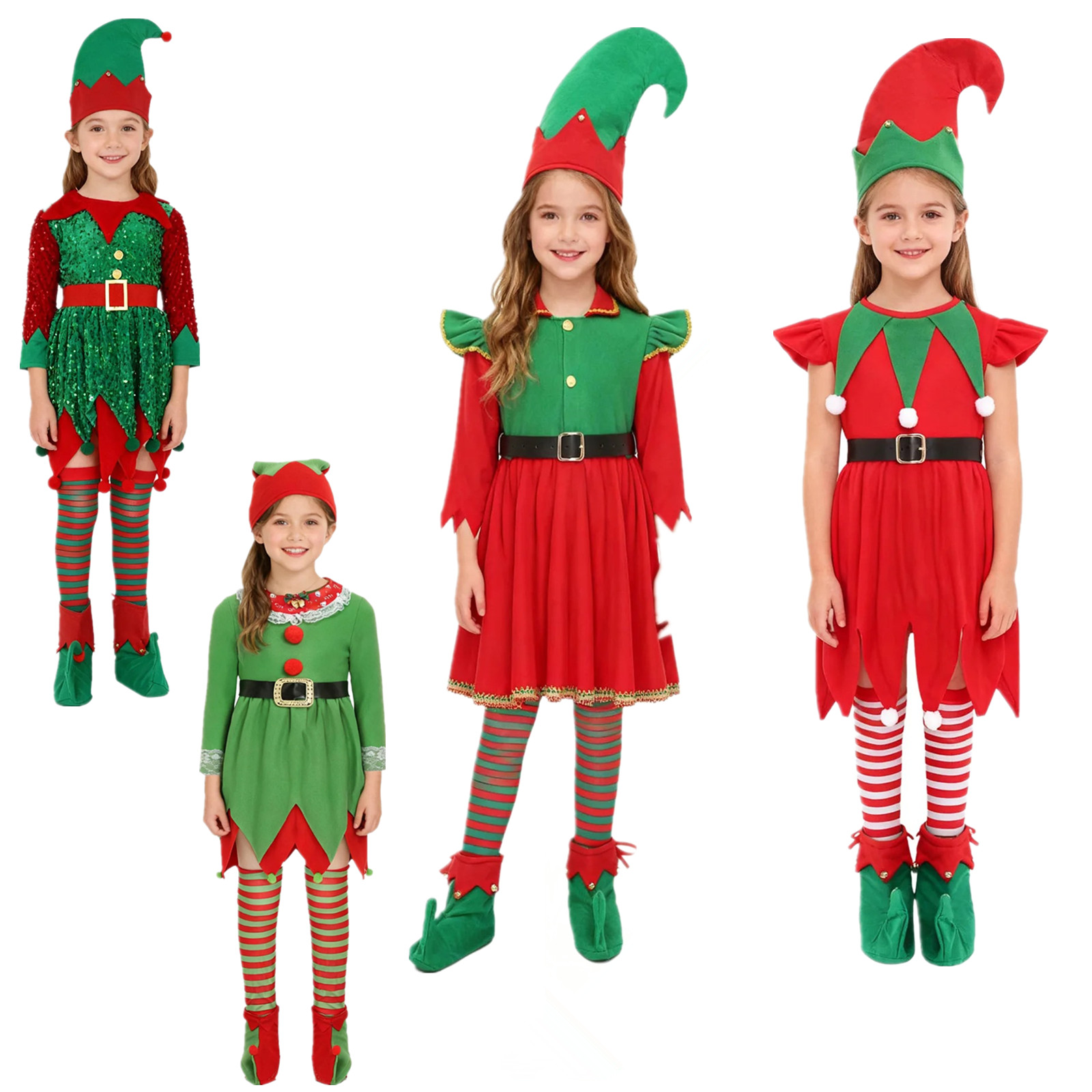 Elf Costume Christmas - Kostum Natal Gadis Elf, Gaun Elf