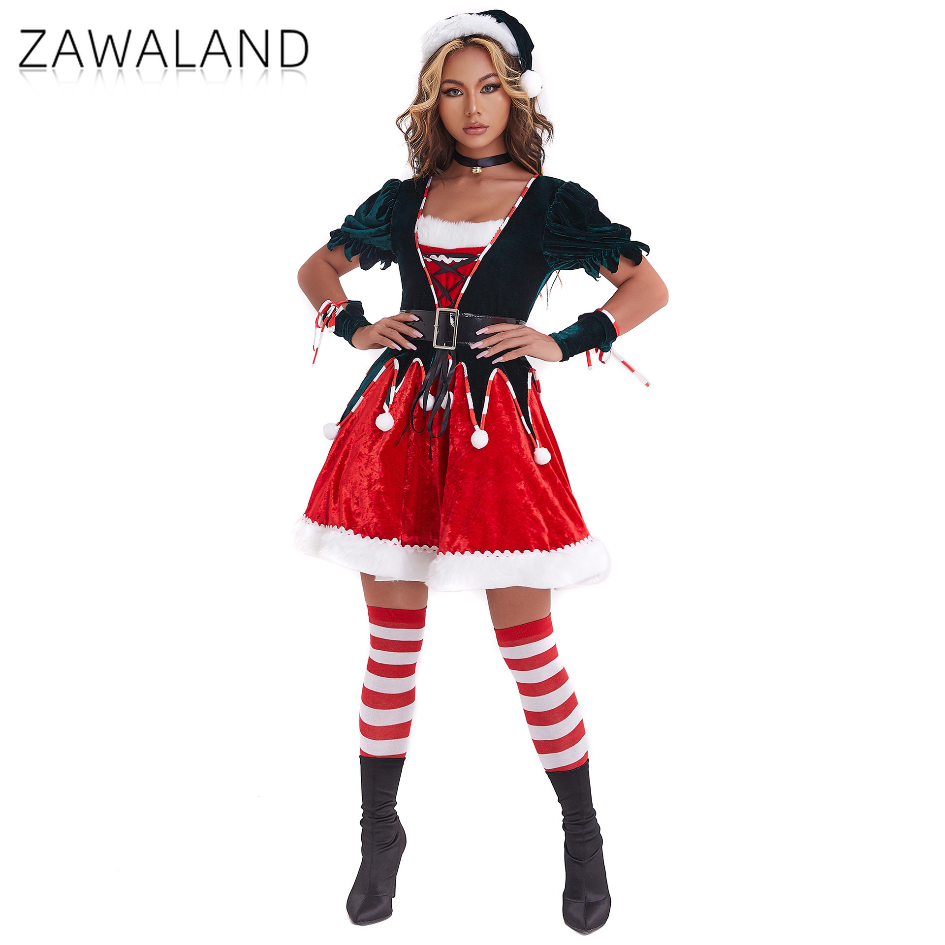 Elf Costume Christmas - Gaun Cosplay Elf Natal Gaun A-line