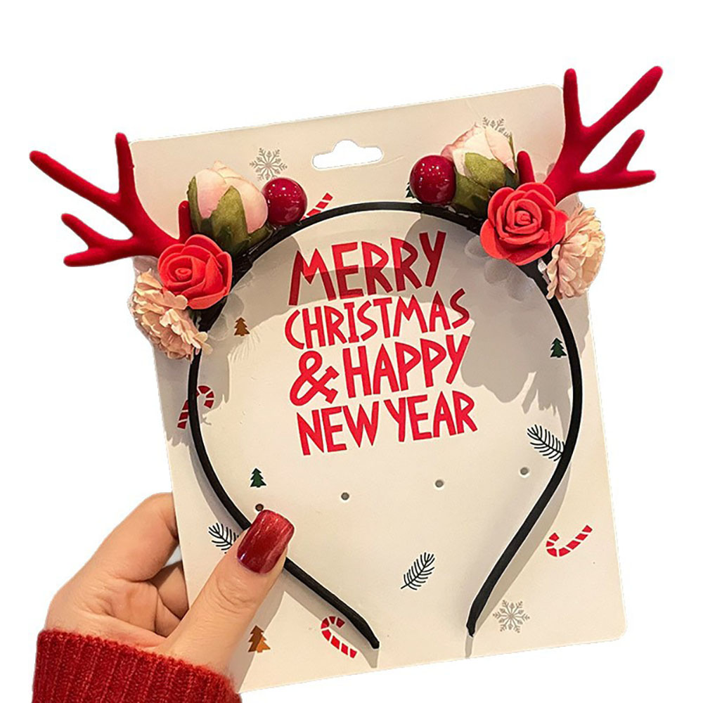 Reindeer Antlers Headband - Aksesoris Rambut Lucu Ikat Kepala Natal