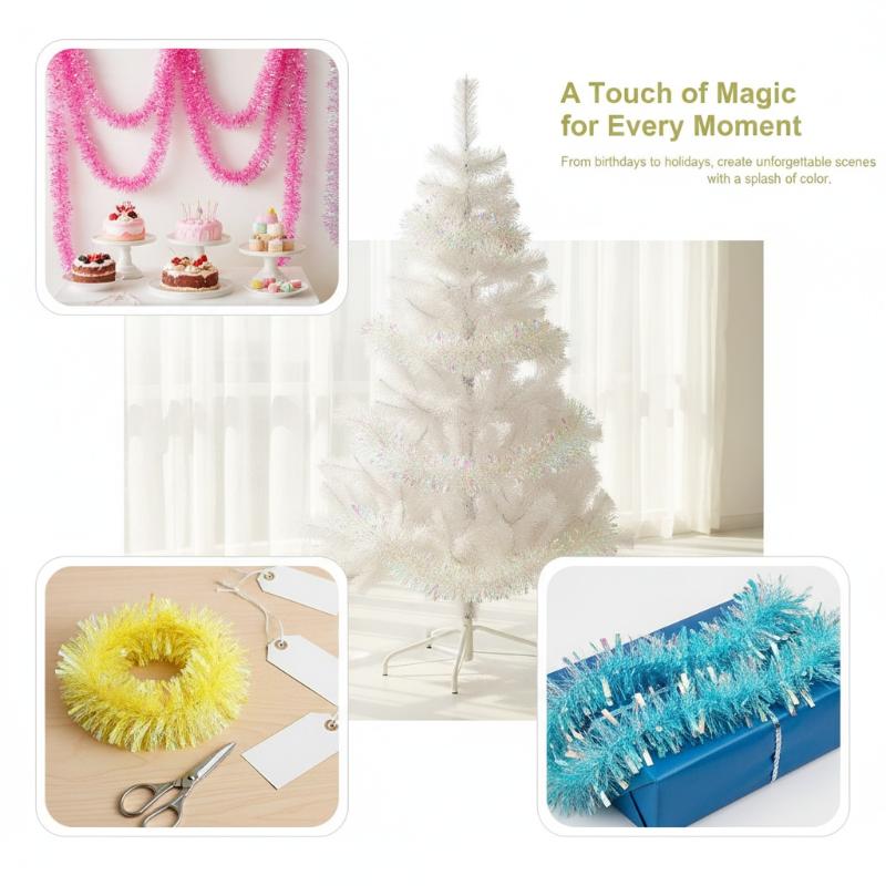 Hiasan Natal Holografik Hijau  - Tinsel Garland Decoration ulasan dan harga