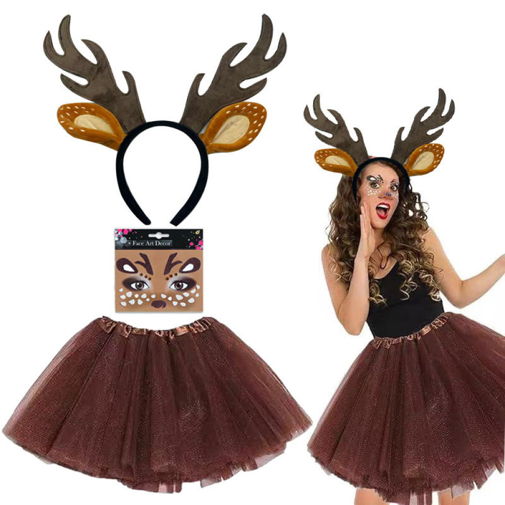Aksesoris Kostum Ikat Kepala T - Reindeer Antlers Headband ulasan dan harga