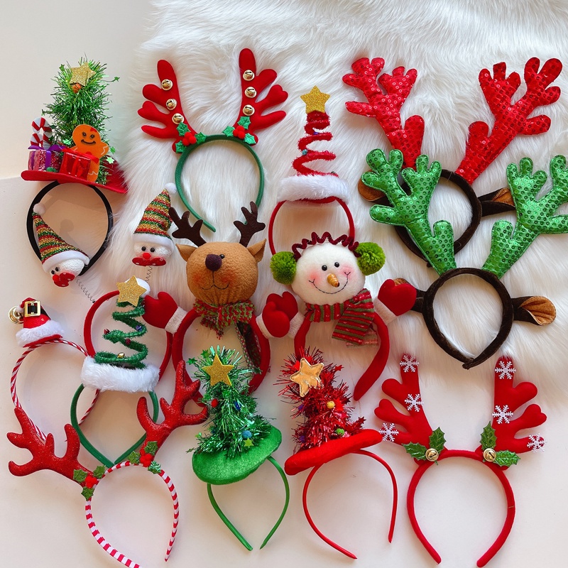 1-15 Buah Ikat Kepala Natal Ta - Reindeer Antlers Headband ulasan dan harga