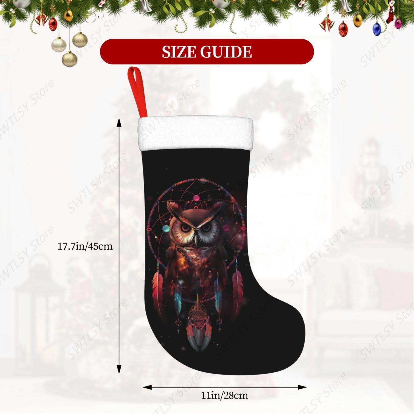 Stoking Natal Besar Owl Rainbo - Christmas Stocking Hanging ulasan dan harga