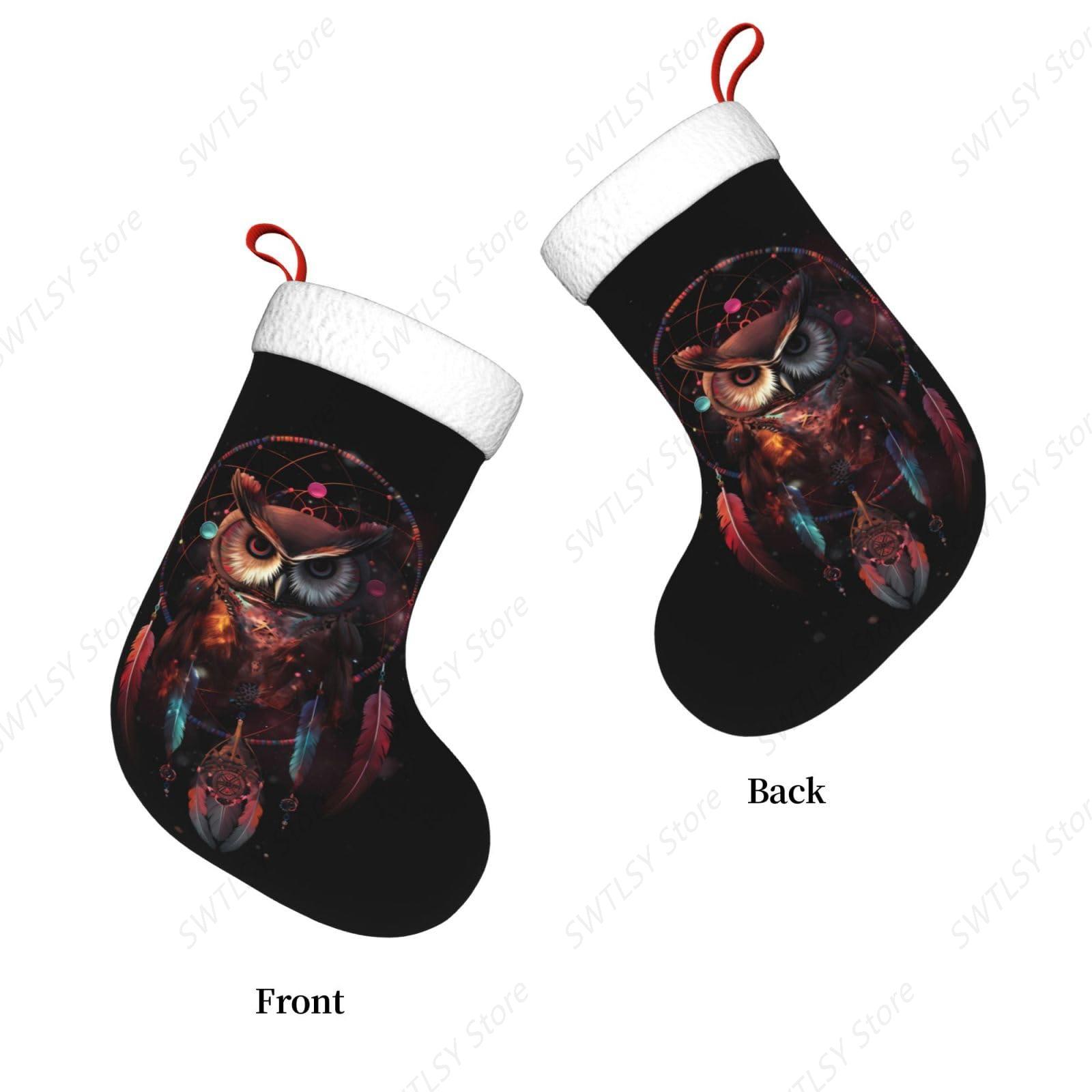 Stoking Natal Besar Owl Rainbo - Christmas Stocking Hanging ulasan dan harga