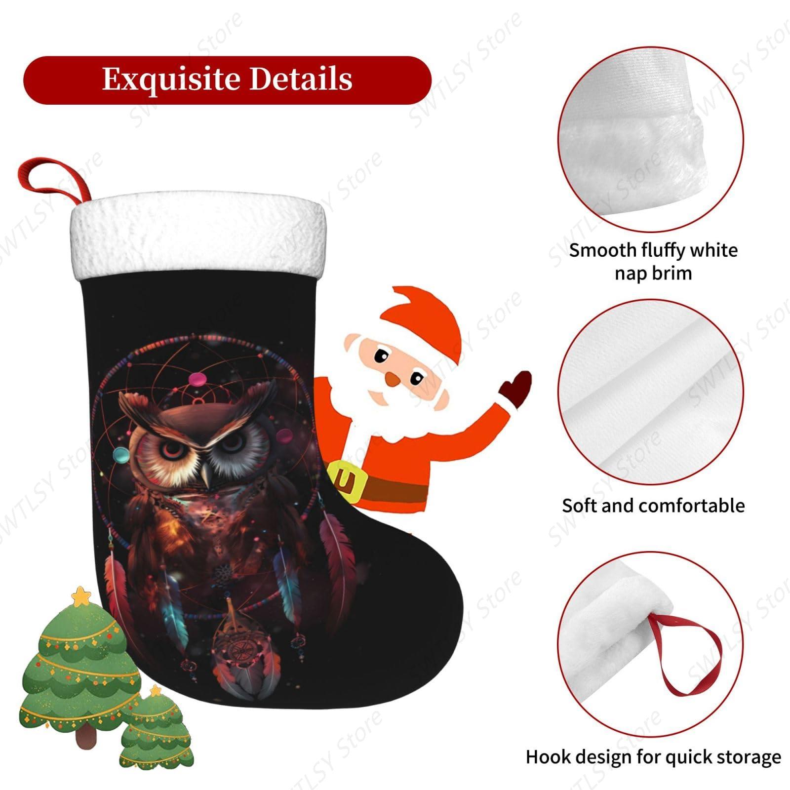 Stoking Natal Besar Owl Rainbo - Christmas Stocking Hanging ulasan dan harga