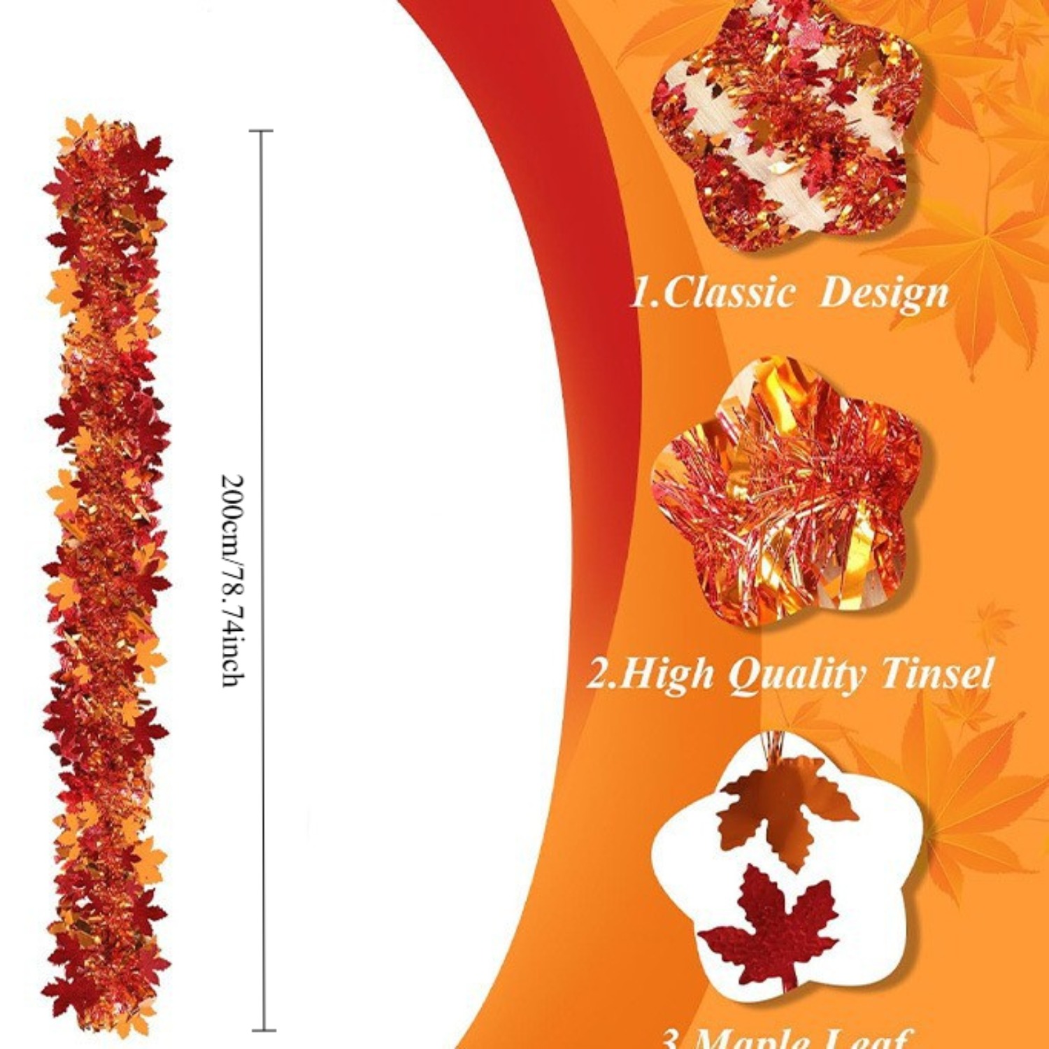 Garland Tinsel Musim Gugur unt - Tinsel Garland Decoration ulasan dan harga